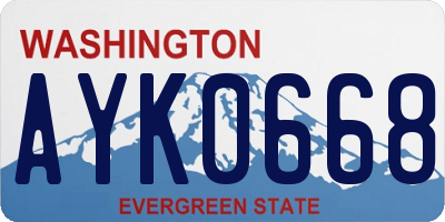 WA license plate AYK0668