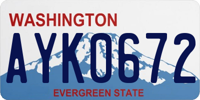 WA license plate AYK0672