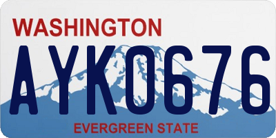 WA license plate AYK0676