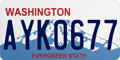 WA license plate AYK0677
