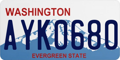WA license plate AYK0680