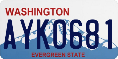 WA license plate AYK0681