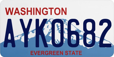 WA license plate AYK0682