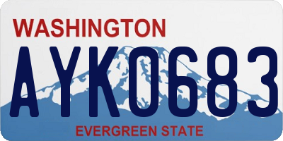 WA license plate AYK0683