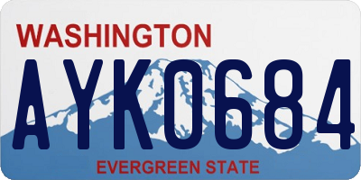 WA license plate AYK0684