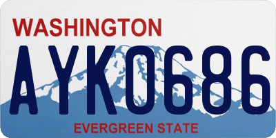 WA license plate AYK0686