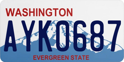WA license plate AYK0687