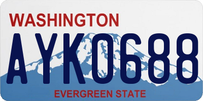 WA license plate AYK0688
