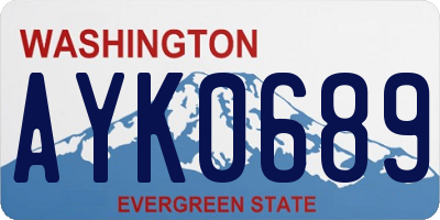 WA license plate AYK0689