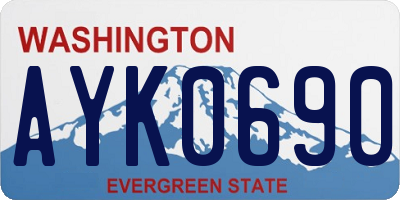 WA license plate AYK0690