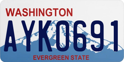 WA license plate AYK0691