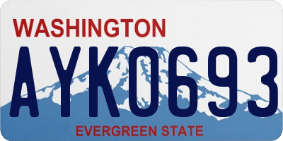 WA license plate AYK0693