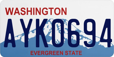 WA license plate AYK0694
