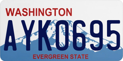 WA license plate AYK0695