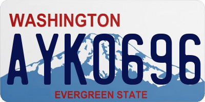 WA license plate AYK0696