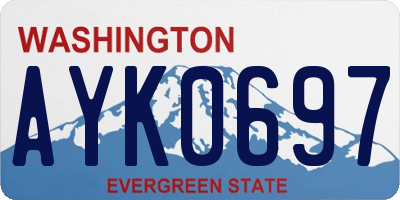 WA license plate AYK0697