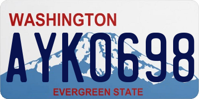 WA license plate AYK0698