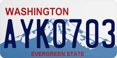 WA license plate AYK0703
