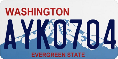 WA license plate AYK0704