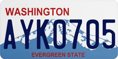 WA license plate AYK0705