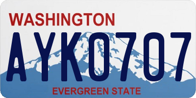 WA license plate AYK0707