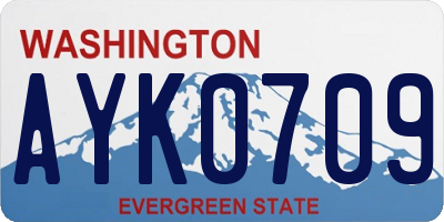 WA license plate AYK0709