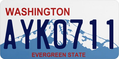 WA license plate AYK0711