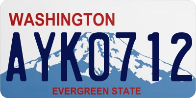 WA license plate AYK0712
