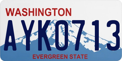 WA license plate AYK0713
