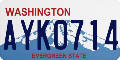 WA license plate AYK0714