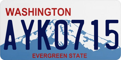 WA license plate AYK0715