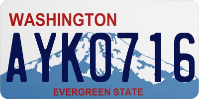 WA license plate AYK0716