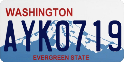 WA license plate AYK0719
