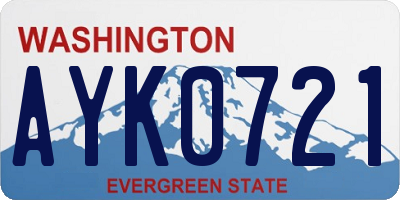WA license plate AYK0721
