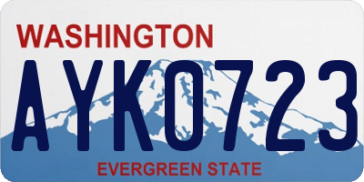 WA license plate AYK0723