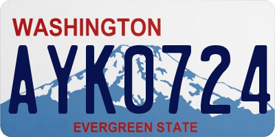 WA license plate AYK0724