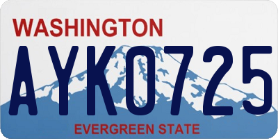WA license plate AYK0725
