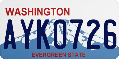 WA license plate AYK0726