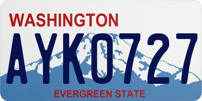 WA license plate AYK0727