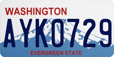 WA license plate AYK0729