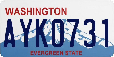 WA license plate AYK0731