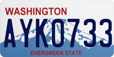 WA license plate AYK0733