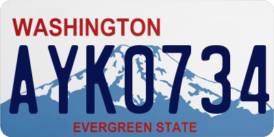 WA license plate AYK0734