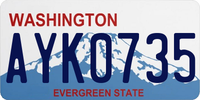 WA license plate AYK0735