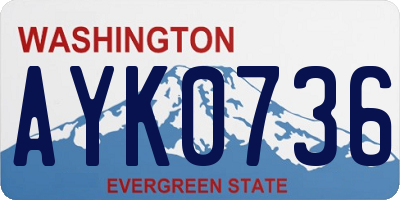 WA license plate AYK0736