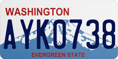 WA license plate AYK0738