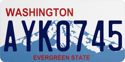 WA license plate AYK0745