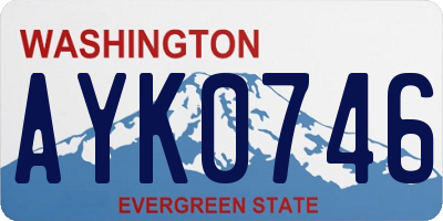 WA license plate AYK0746