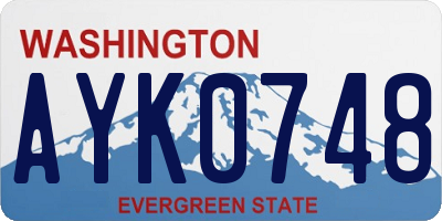 WA license plate AYK0748