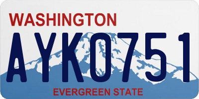 WA license plate AYK0751